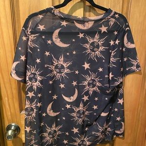 Sun and Moon Patterned Women's Top